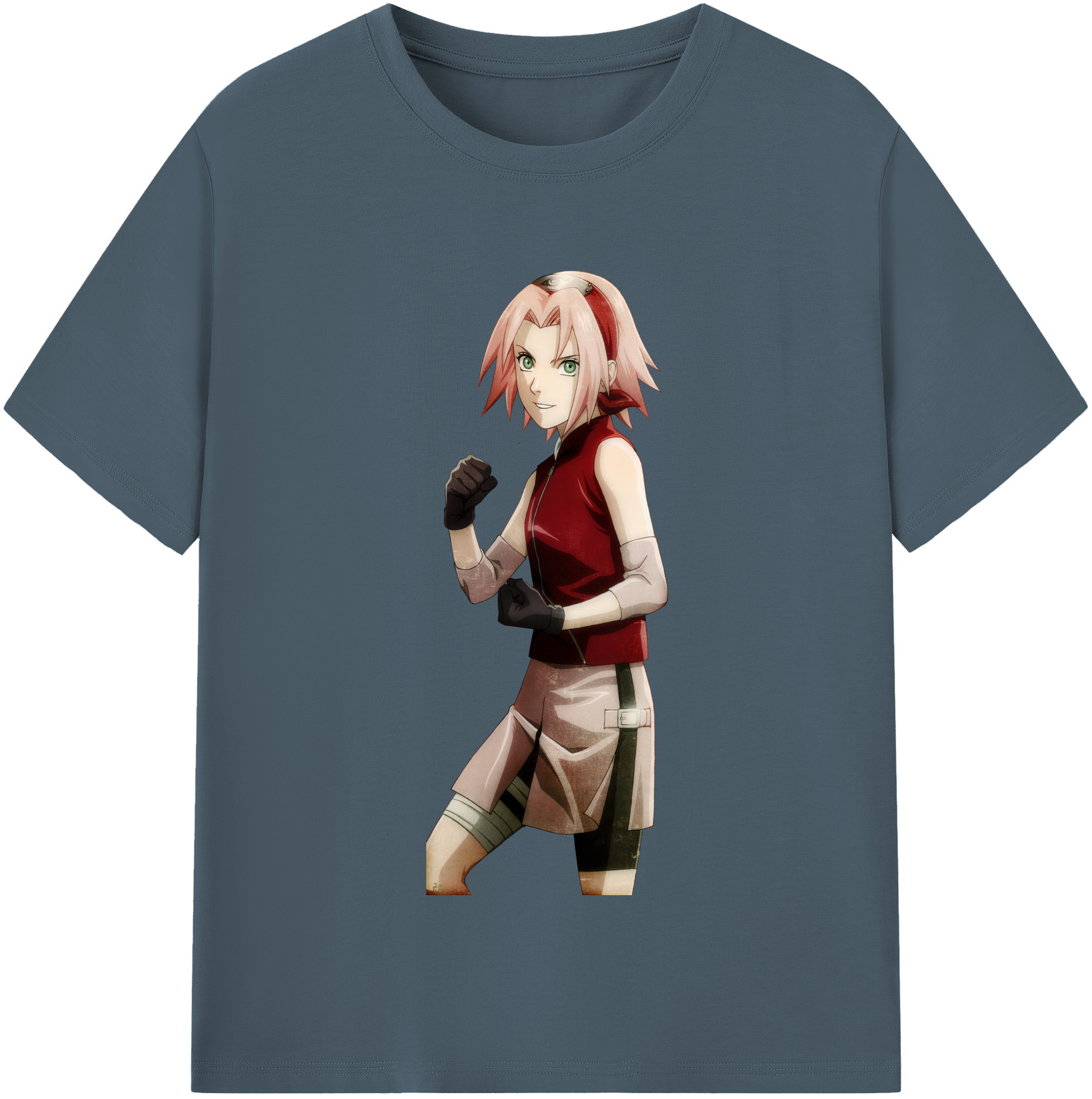 （画像用） NARUTO -ナルト- 春野サクラ Haruno Sakura 綿100％半袖Tシャツ（フロントプリント）